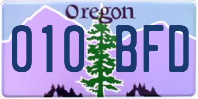 OR license plate 010BFD