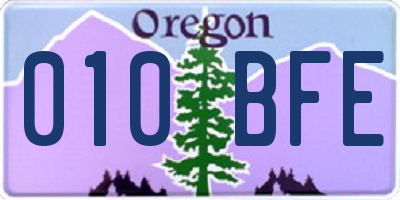 OR license plate 010BFE