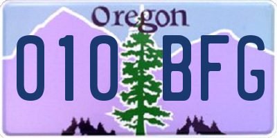 OR license plate 010BFG