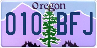 OR license plate 010BFJ
