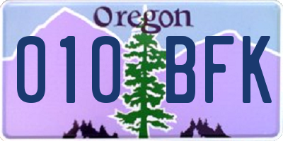 OR license plate 010BFK