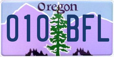 OR license plate 010BFL