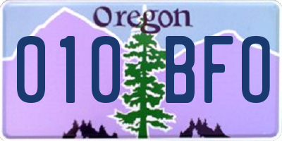 OR license plate 010BFO