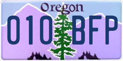 OR license plate 010BFP