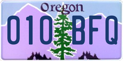 OR license plate 010BFQ