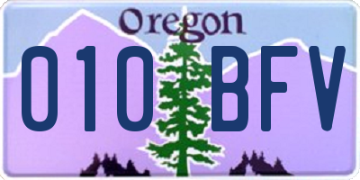 OR license plate 010BFV