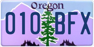 OR license plate 010BFX