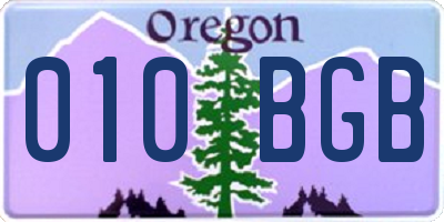 OR license plate 010BGB