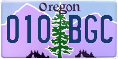 OR license plate 010BGC