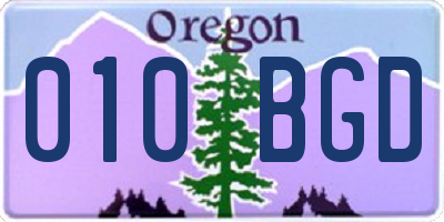 OR license plate 010BGD