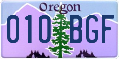 OR license plate 010BGF