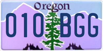 OR license plate 010BGG