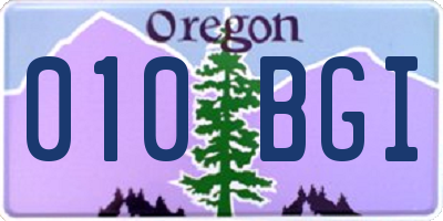 OR license plate 010BGI