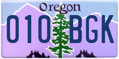 OR license plate 010BGK