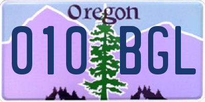 OR license plate 010BGL