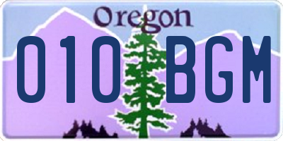 OR license plate 010BGM