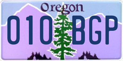 OR license plate 010BGP