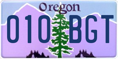 OR license plate 010BGT