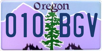 OR license plate 010BGV