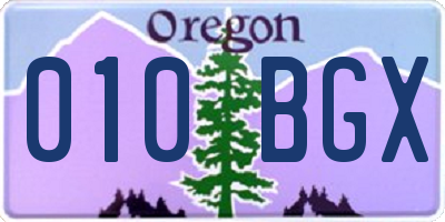OR license plate 010BGX