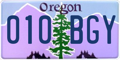 OR license plate 010BGY
