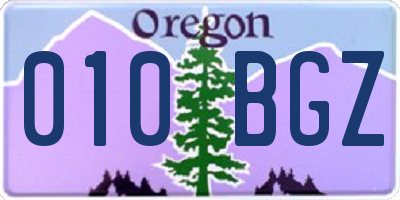 OR license plate 010BGZ