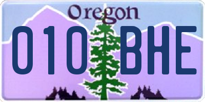 OR license plate 010BHE
