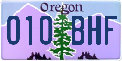 OR license plate 010BHF