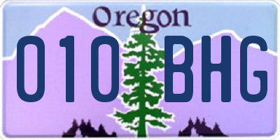OR license plate 010BHG