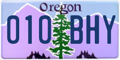 OR license plate 010BHY