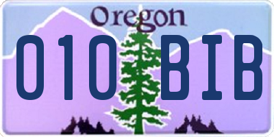OR license plate 010BIB