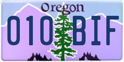OR license plate 010BIF