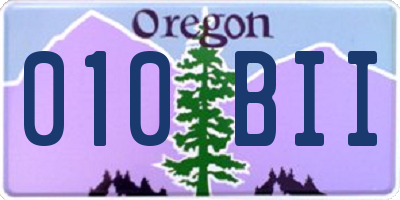 OR license plate 010BII