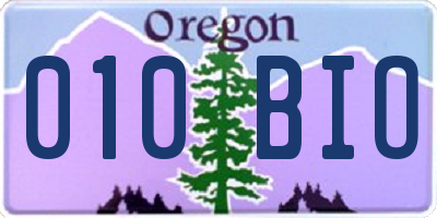 OR license plate 010BIO