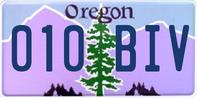 OR license plate 010BIV