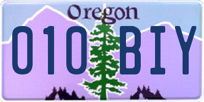 OR license plate 010BIY