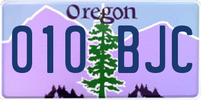 OR license plate 010BJC