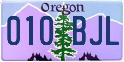 OR license plate 010BJL