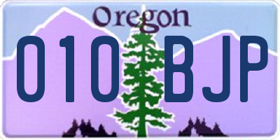 OR license plate 010BJP