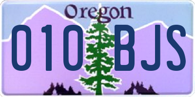 OR license plate 010BJS