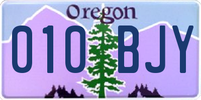 OR license plate 010BJY
