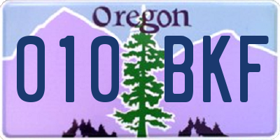 OR license plate 010BKF