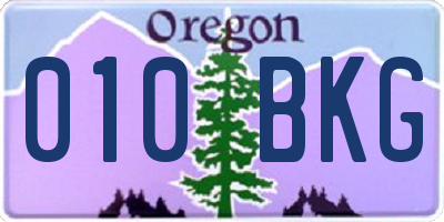 OR license plate 010BKG