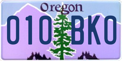 OR license plate 010BKO