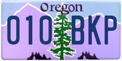 OR license plate 010BKP