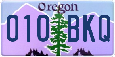 OR license plate 010BKQ