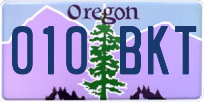 OR license plate 010BKT