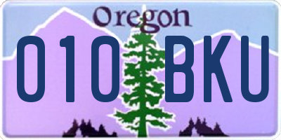 OR license plate 010BKU