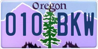 OR license plate 010BKW