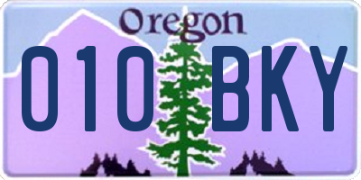 OR license plate 010BKY